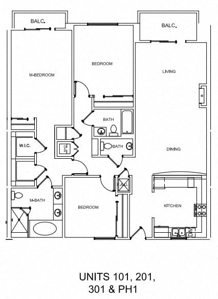 Floor plan for 3 beds, 2.5 baths, 1675 sqft